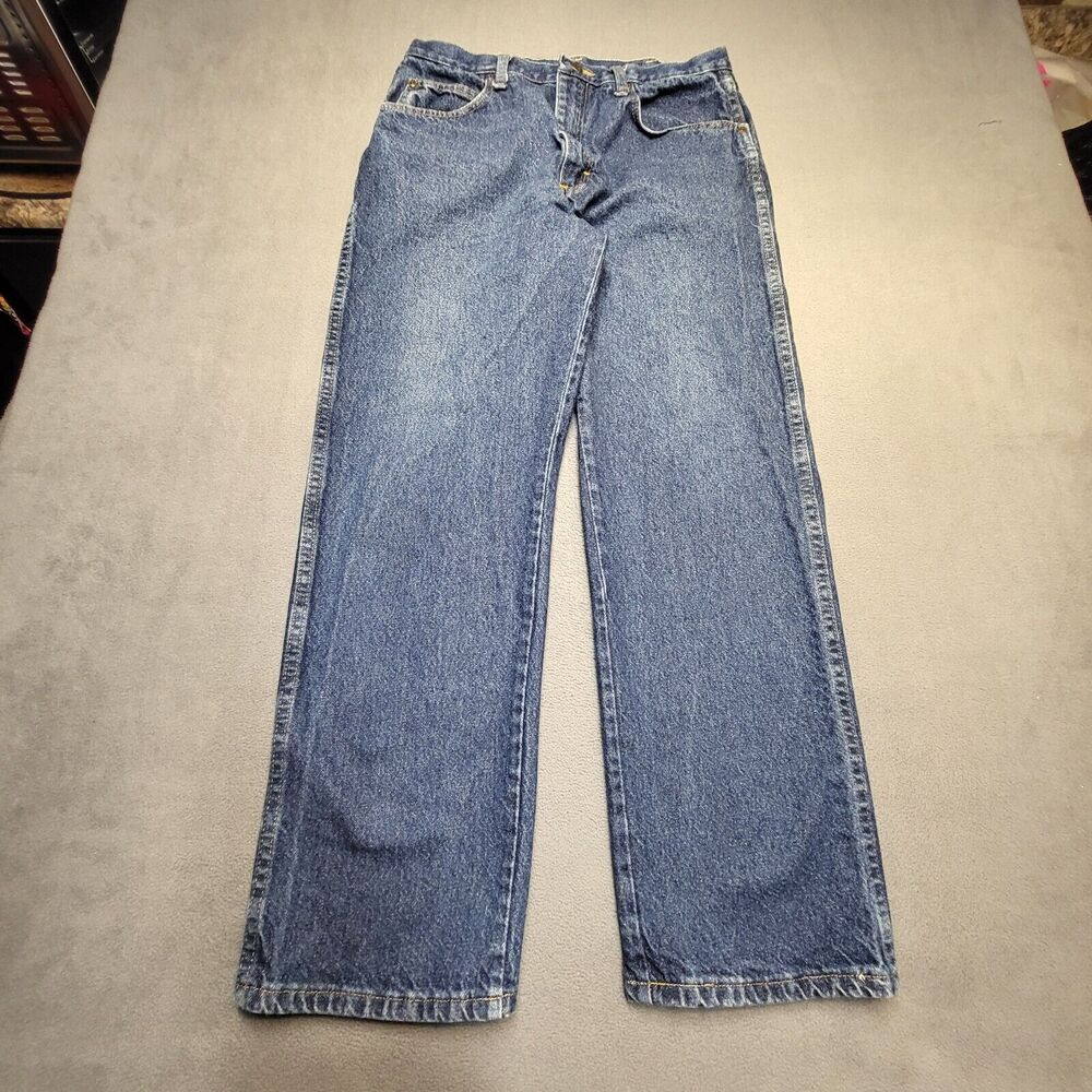 Red Kap Jeans Mens 31x29 Blue Straight Leg Relaxed Distressed Denim Workwear